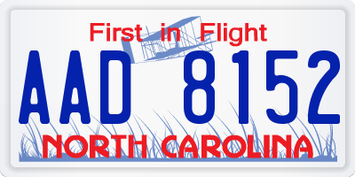 NC license plate AAD8152