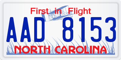 NC license plate AAD8153