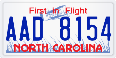 NC license plate AAD8154