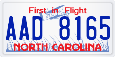 NC license plate AAD8165