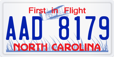 NC license plate AAD8179
