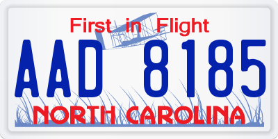 NC license plate AAD8185
