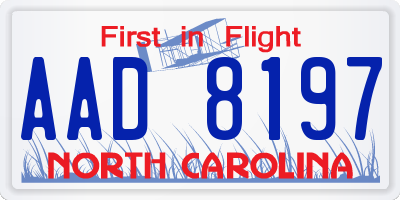NC license plate AAD8197