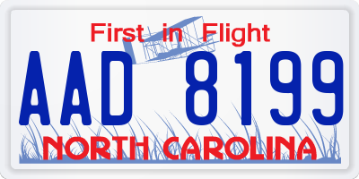 NC license plate AAD8199