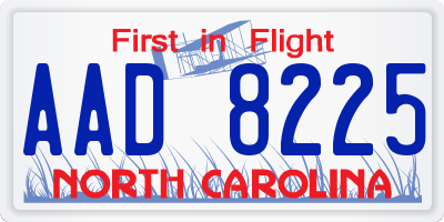 NC license plate AAD8225