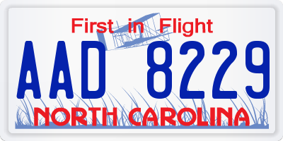NC license plate AAD8229