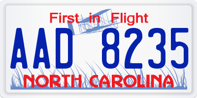 NC license plate AAD8235