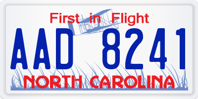 NC license plate AAD8241