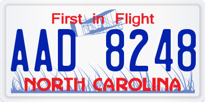 NC license plate AAD8248