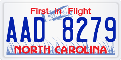 NC license plate AAD8279