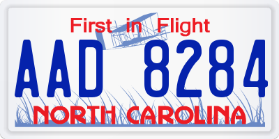 NC license plate AAD8284