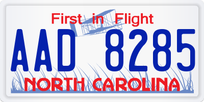 NC license plate AAD8285