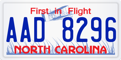 NC license plate AAD8296