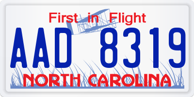 NC license plate AAD8319
