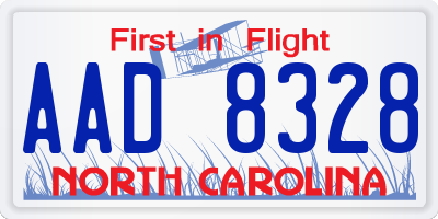 NC license plate AAD8328
