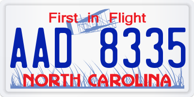 NC license plate AAD8335