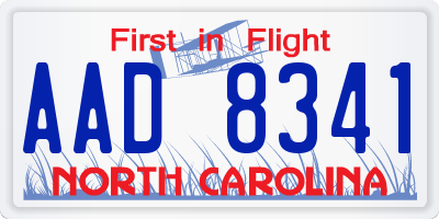 NC license plate AAD8341