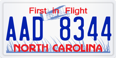 NC license plate AAD8344