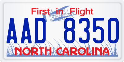 NC license plate AAD8350