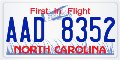 NC license plate AAD8352