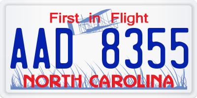 NC license plate AAD8355