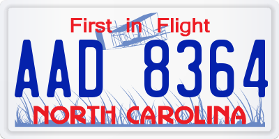 NC license plate AAD8364