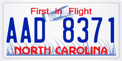 NC license plate AAD8371