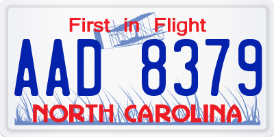 NC license plate AAD8379