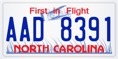 NC license plate AAD8391