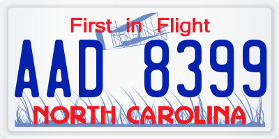 NC license plate AAD8399