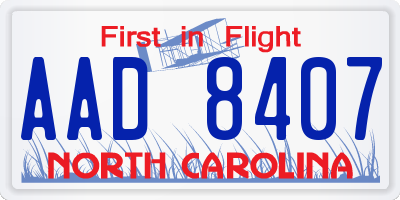 NC license plate AAD8407