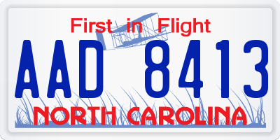 NC license plate AAD8413