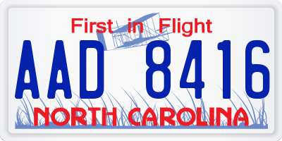NC license plate AAD8416