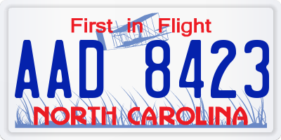 NC license plate AAD8423