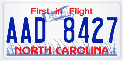 NC license plate AAD8427