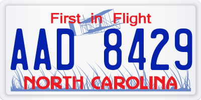 NC license plate AAD8429