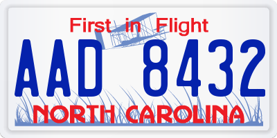 NC license plate AAD8432