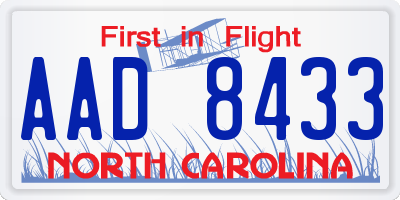 NC license plate AAD8433