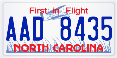 NC license plate AAD8435