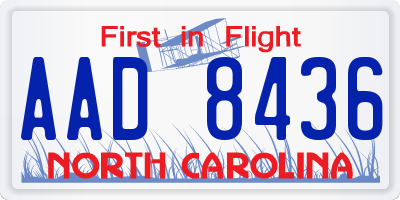 NC license plate AAD8436
