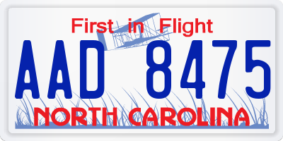 NC license plate AAD8475