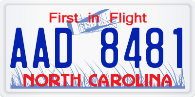 NC license plate AAD8481