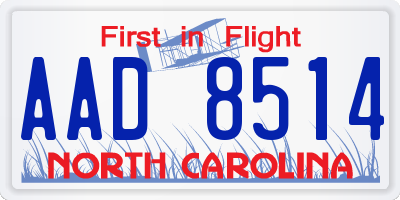 NC license plate AAD8514