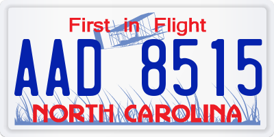 NC license plate AAD8515