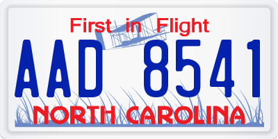 NC license plate AAD8541