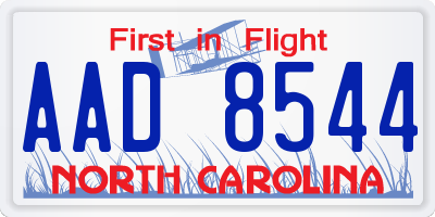 NC license plate AAD8544