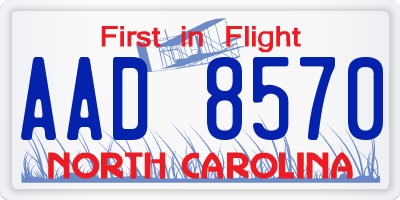 NC license plate AAD8570
