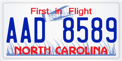 NC license plate AAD8589
