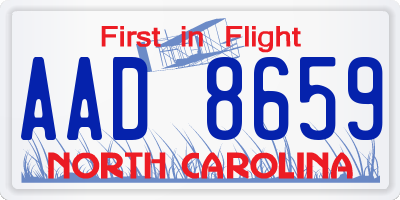 NC license plate AAD8659