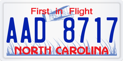 NC license plate AAD8717